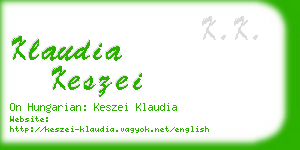 klaudia keszei business card